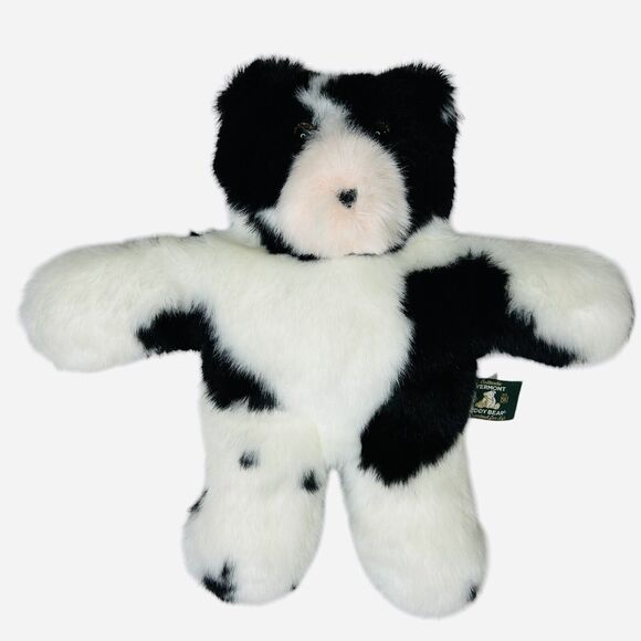 Vermont Teddy Bear Flat Cow Print Teddy Bear 13" Hand Made USA Authentic - Picture 7 of 7